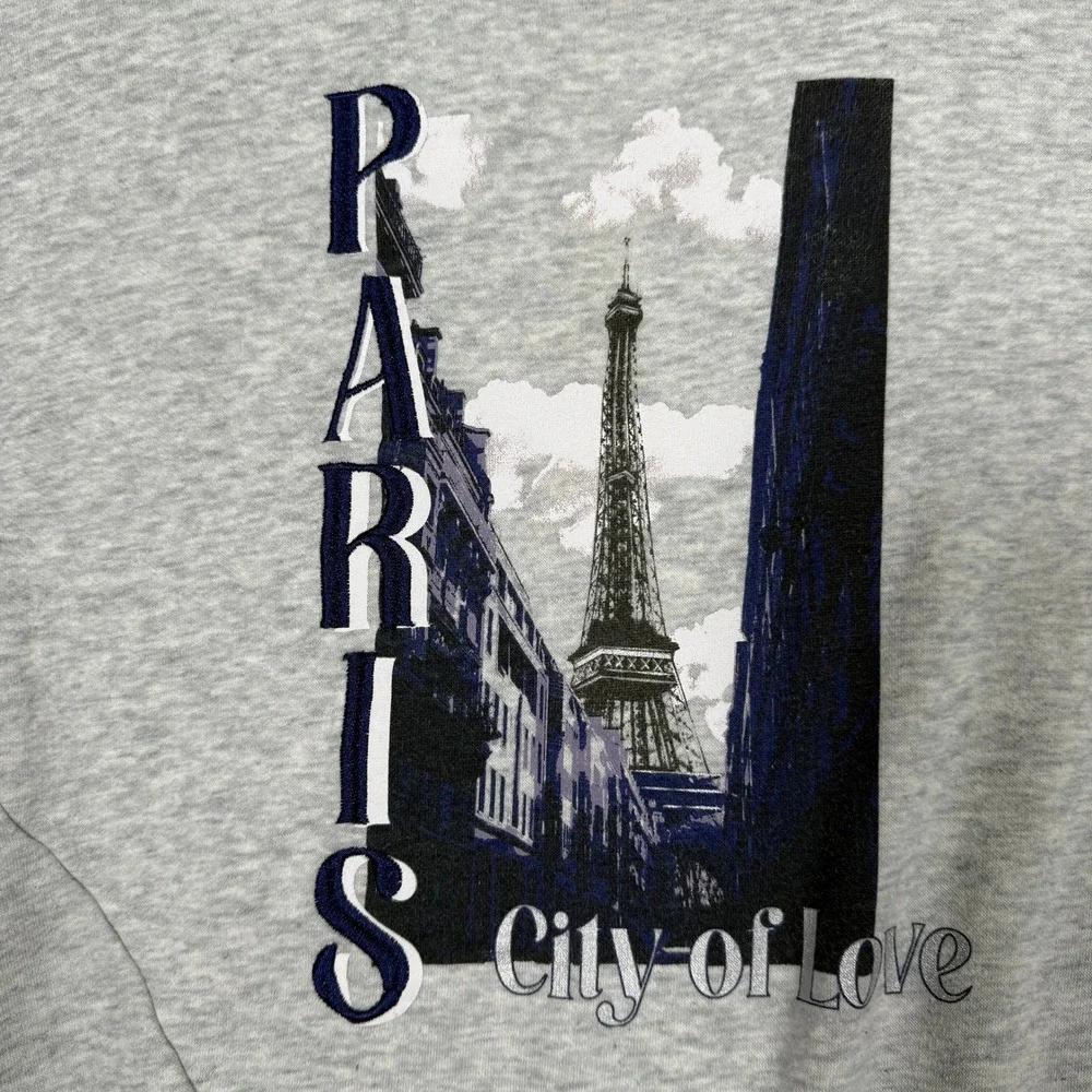 Colorful Planet Girls Paris Eiffel Tower Graphic Sweatshirt Grey Size M 10